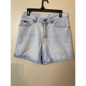 vintage womens high rise jean shorts riders light wash denim 90s size 14 16